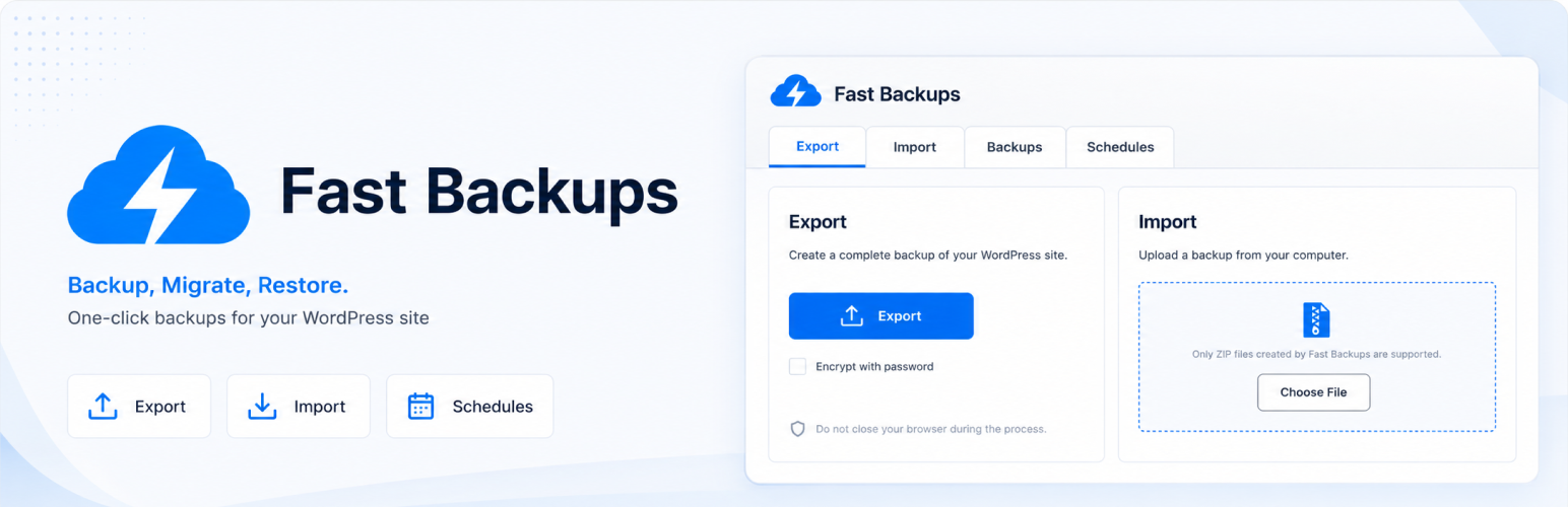 WP Fast Backups – WordPress Backup Plugin